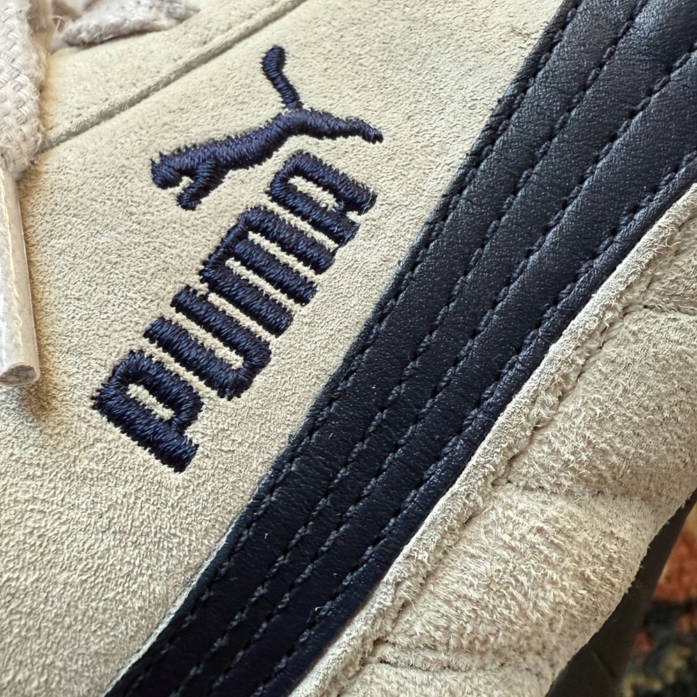Vintage RARE Puma Speedcat suede Sneakers gray / navy blue sz 8.5 / 39 - Picture 7 of 16